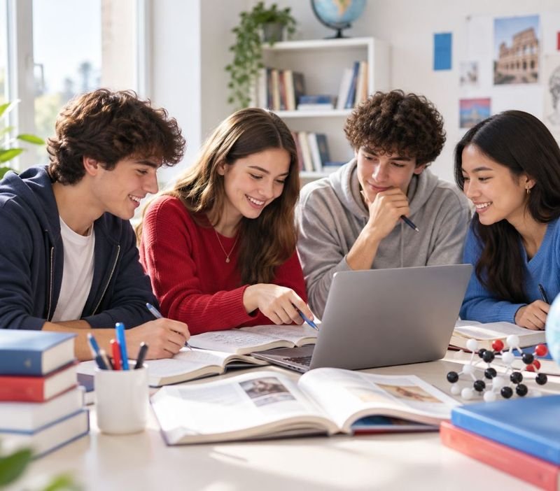 Studenti di università telematica al computer